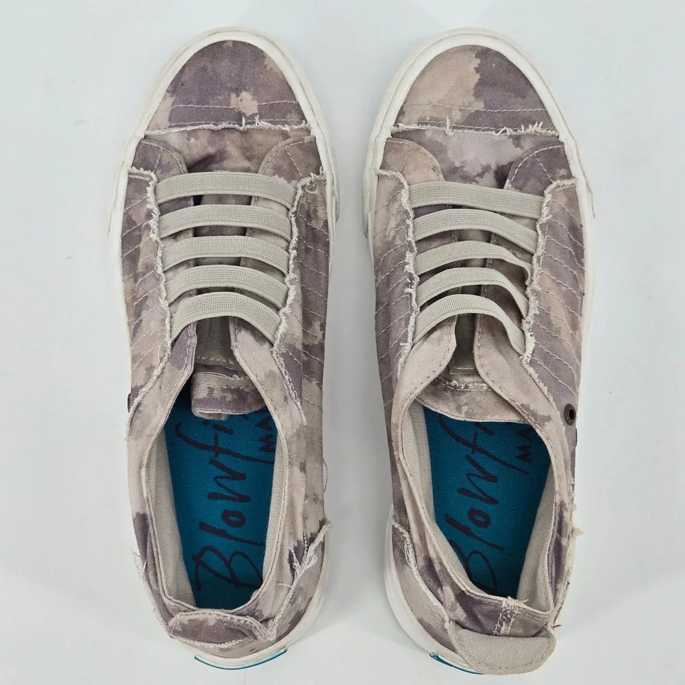 Blowfish Malibu Marley Grey Camo Distressed Slip On Sneaker Canvas Shoes 7